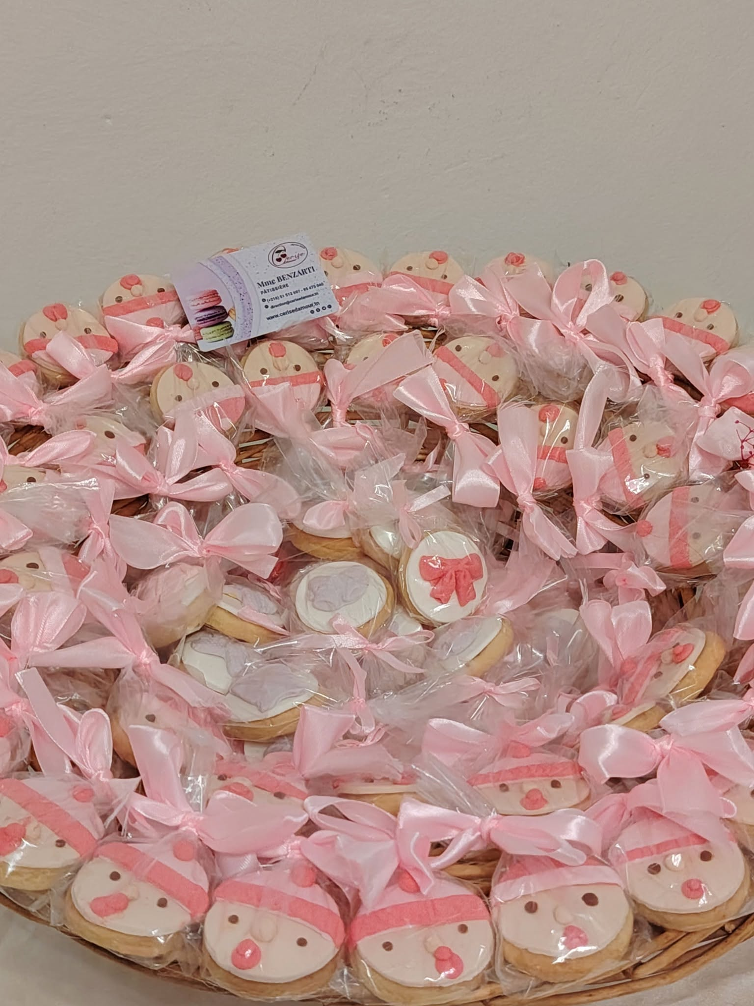 Sablés Décorés Naissance "Bébé Rose"